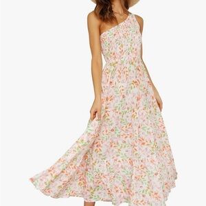 NWT floral one shoulder maxi beach dress size small